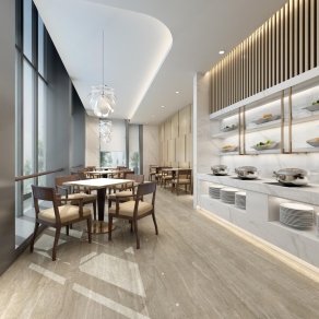 现代自助餐厅3D模型下载